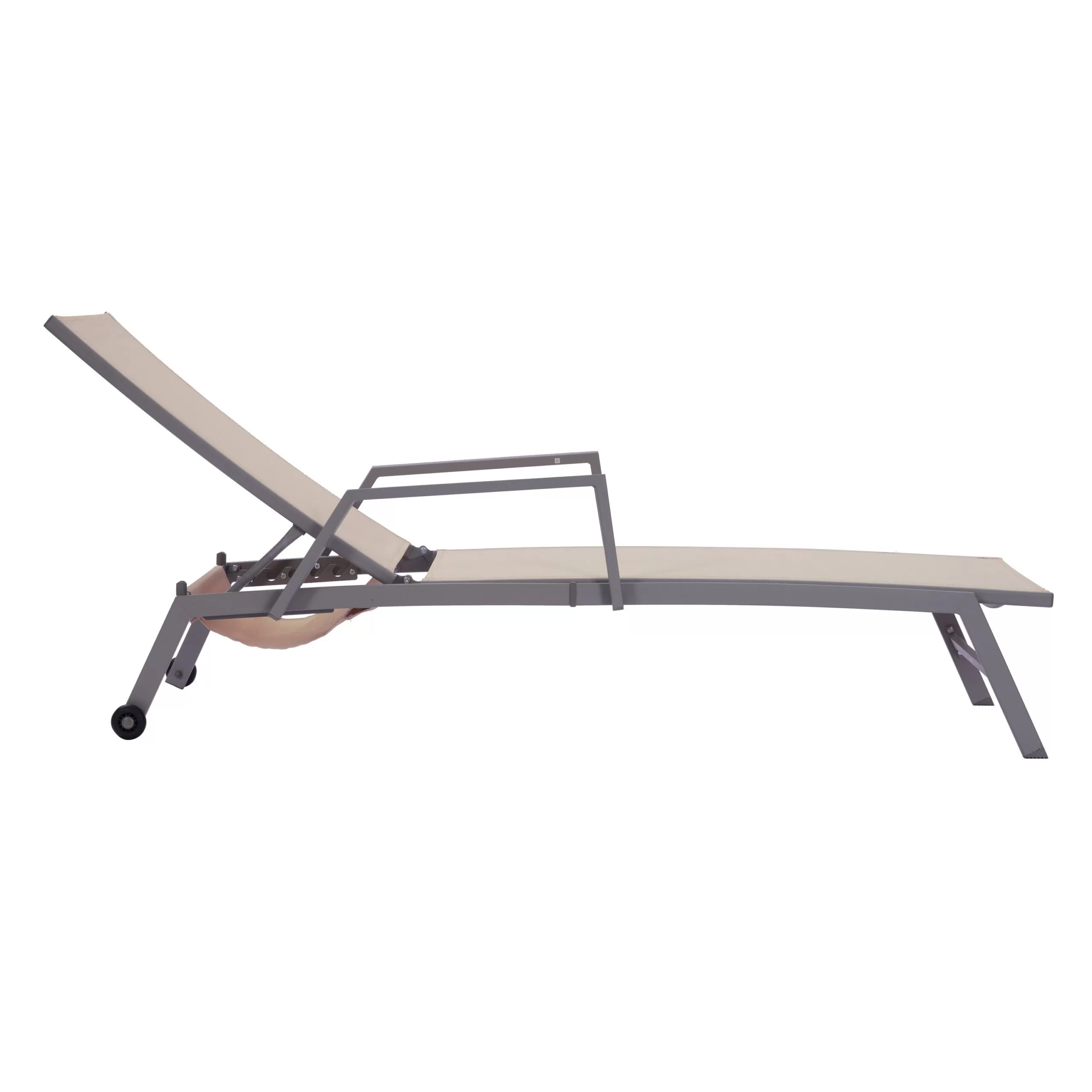 Clihome Patio Chair Metal Frame Stationary Chaise Lounge Chair(s) with Off-white Textilene Sling Seat - Image 5