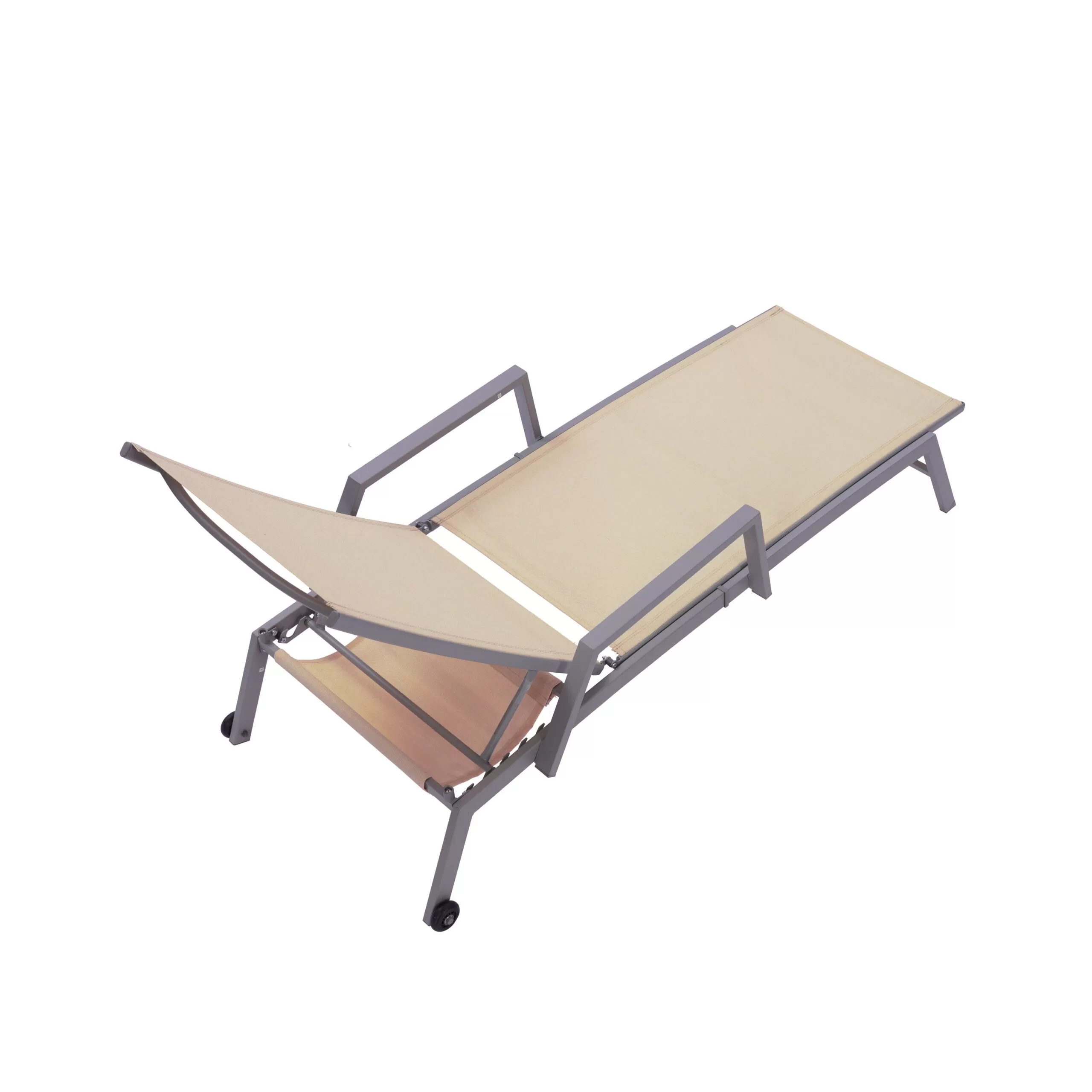 Clihome Patio Chair Metal Frame Stationary Chaise Lounge Chair(s) with Off-white Textilene Sling Seat - Image 6