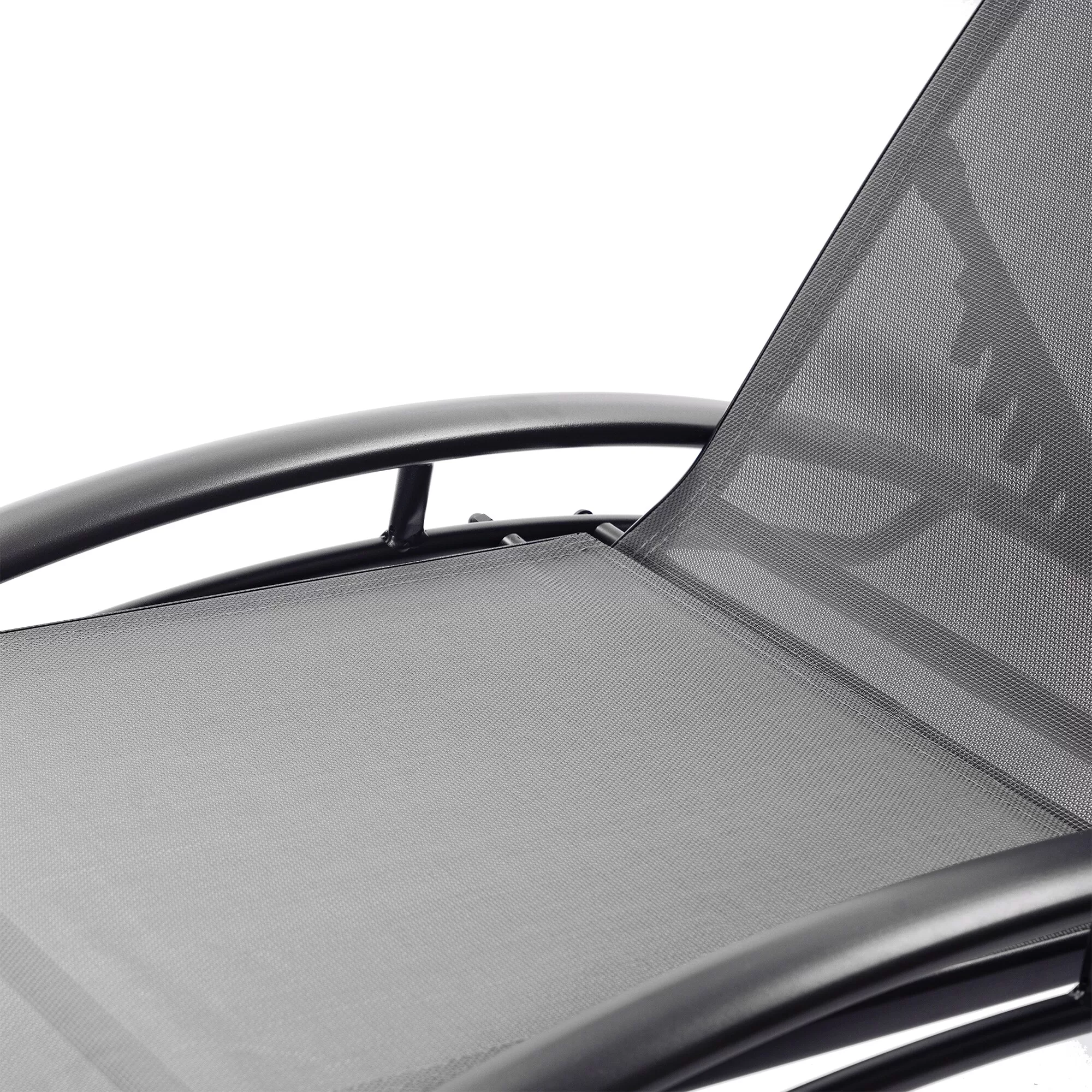 Clihome Patio Chair Set of 2 Metal Frame Stationary Chaise Lounge Chair(s) with Gray Textilene Sling Seat - Image 13