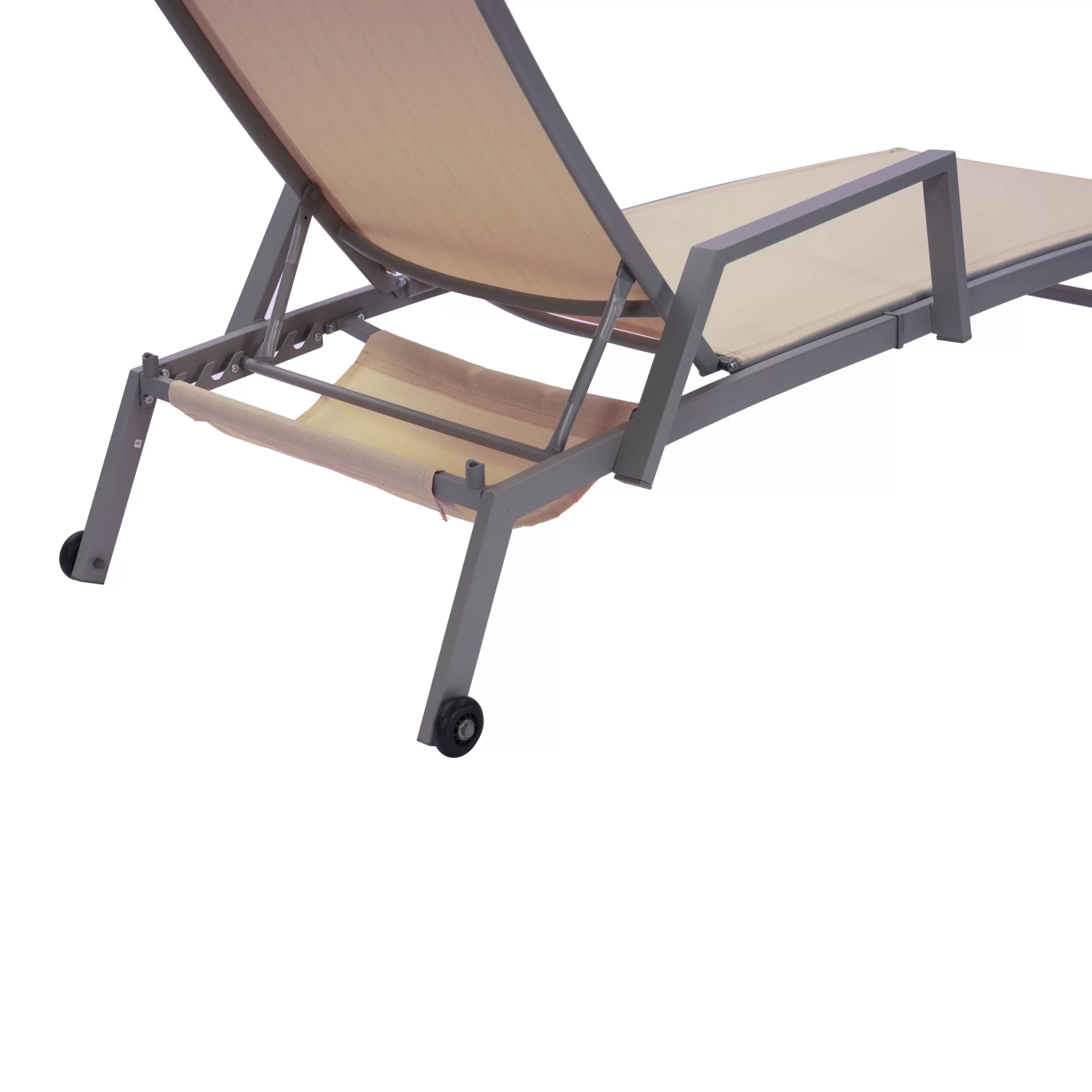 Clihome Patio Chair Metal Frame Stationary Chaise Lounge Chair(s) with Off-white Textilene Sling Seat - Image 10