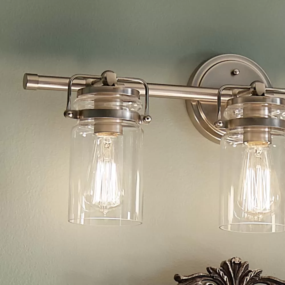Kichler 45689NI Brinley 24-in 3-Light Brushed Nickel Farmhouse Vanity Light - Image 10