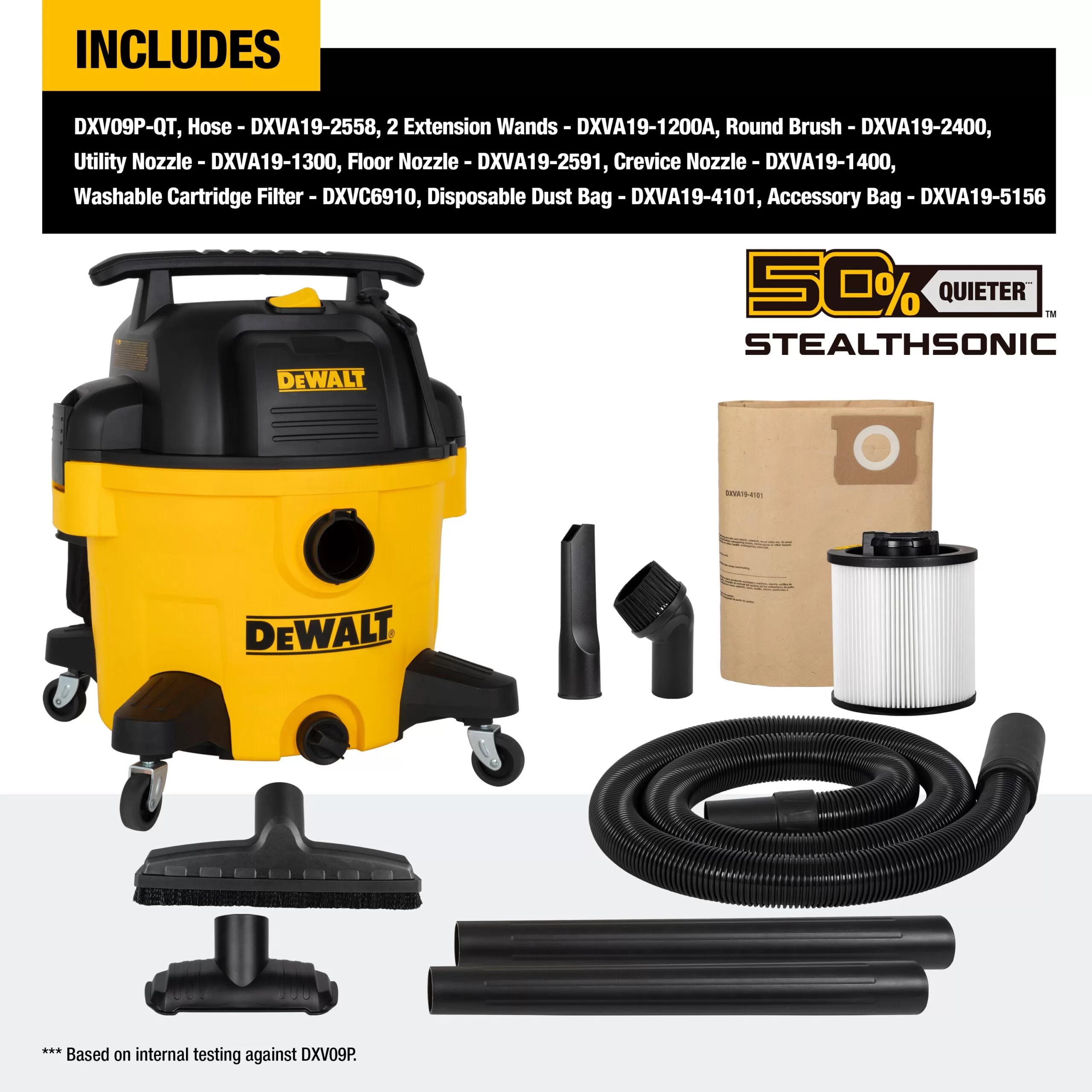 DEWALT 9-Gallons 5-HP Corded Wet/Dry Shop Vacuum with Accessories Included - Image 9