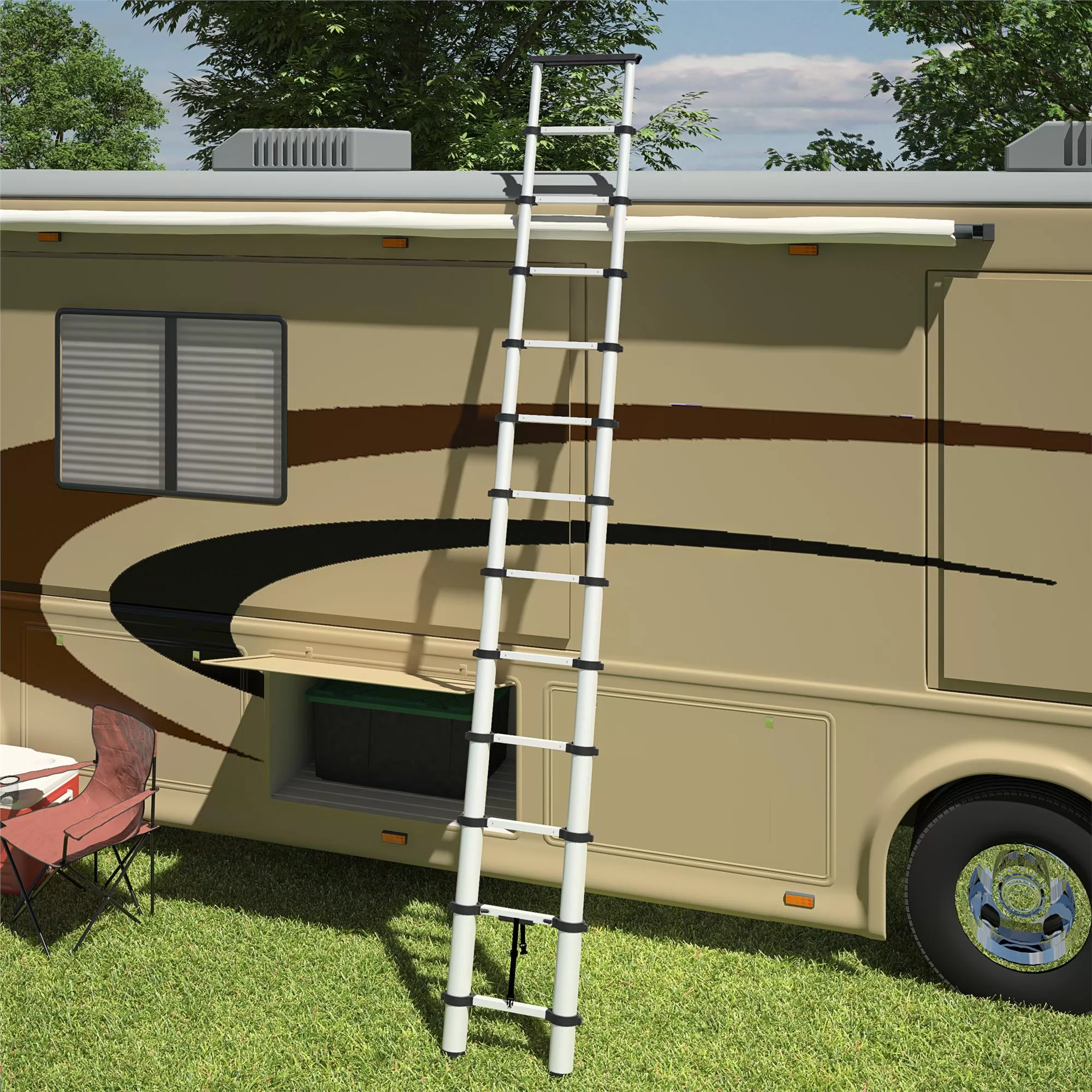 Cosco SmartClose Aluminum 12.65-ft Type 1A- 300-lb Capacity Telescoping Extension Ladder - Image 3