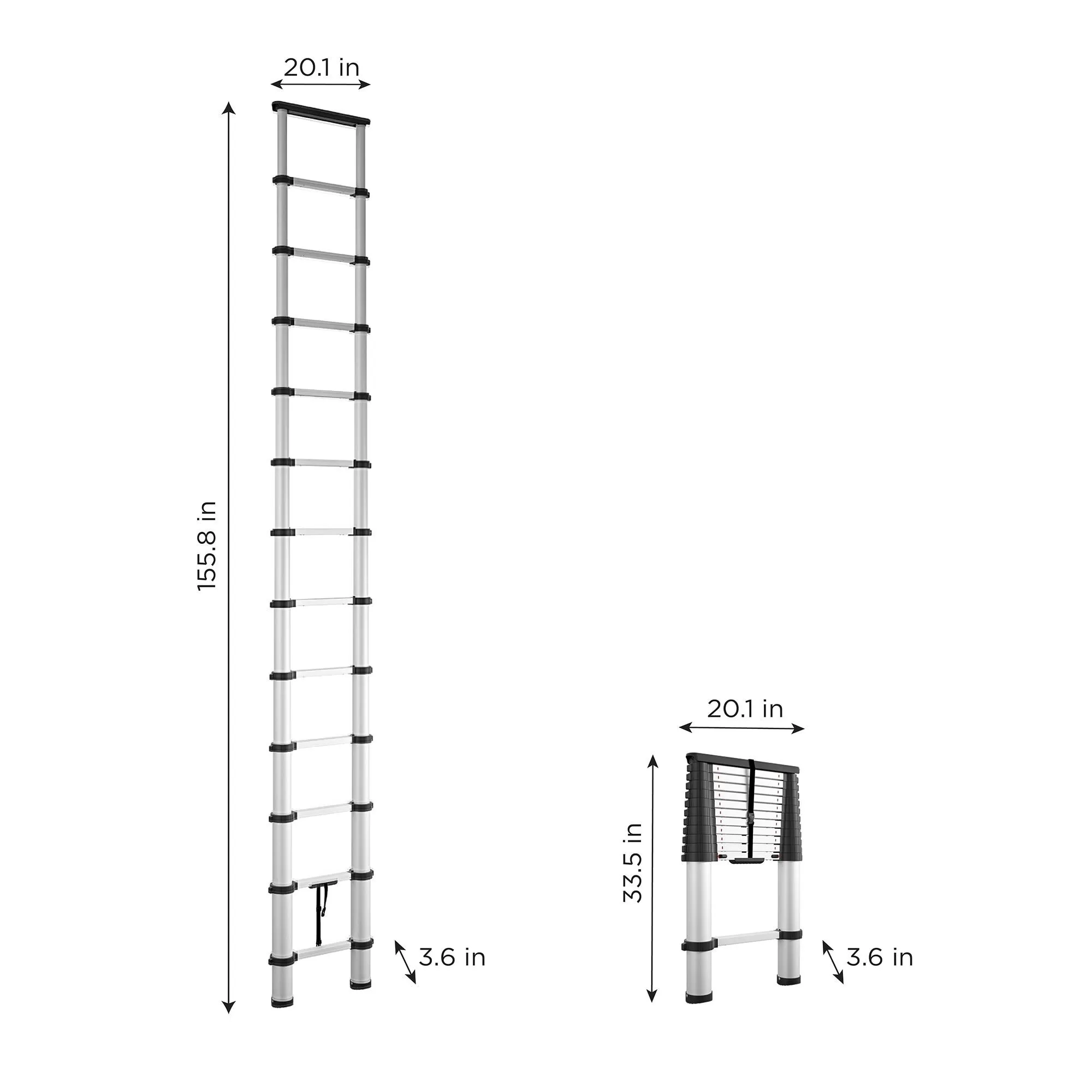 Cosco SmartClose Aluminum 12.65-ft Type 1A- 300-lb Capacity Telescoping Extension Ladder - Image 6