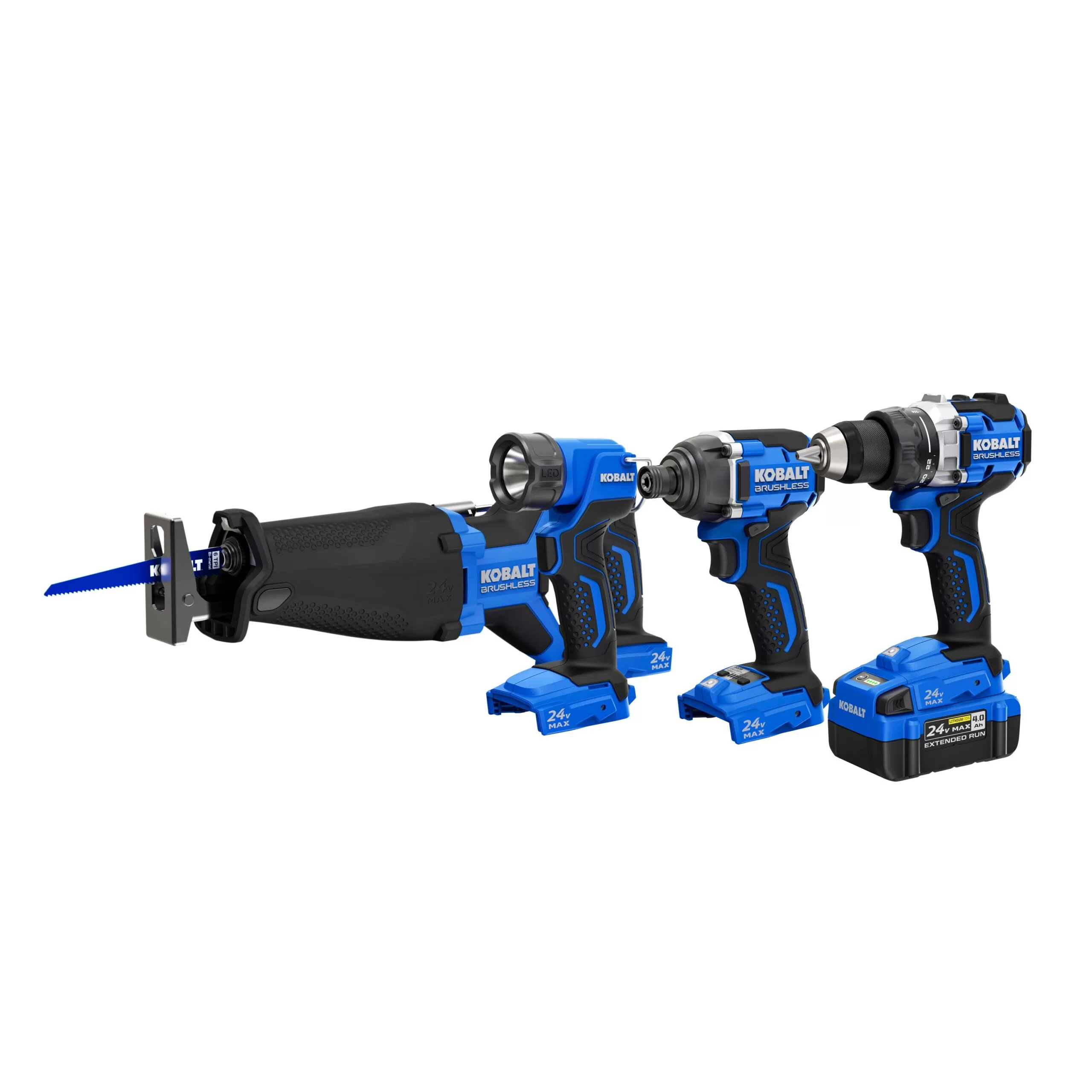 Kobalt 4-Tool 24-volt Max Brushless Power Tool Combo Kit with Soft Case (1 Li-ion Battery Included and Charger Included) - Image 3