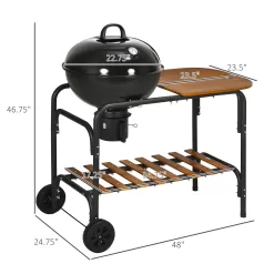 Outsunny Charcoal BBQ Grill on Wheels 21