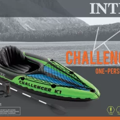 Intex Challenger K1 1-Person Inflatable Sporty Kayak w/ Oars And Pump (3 Pack)