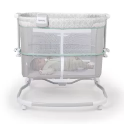 Ingenuity Dream & Grow Bedside Baby Bassinet 2-Mode Crib 0-12 Months, Adjustable Height - Tesse (Green)