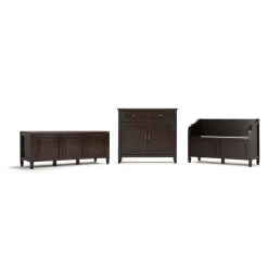 Brooklyn + Max Somerset Solid Wood 51 inch Wide Traditional Storage Bench Trunk in Dark Chestnut Brown