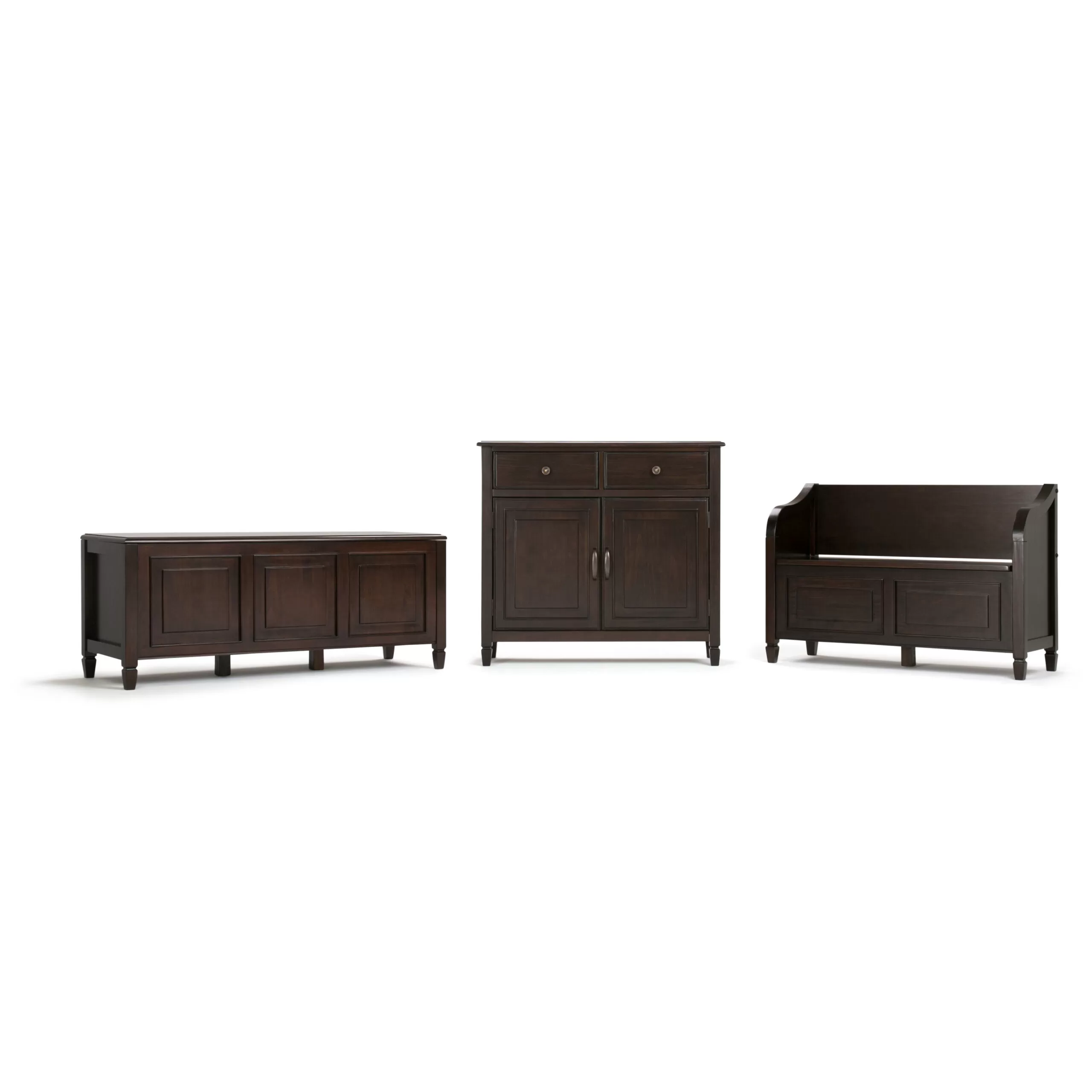 Brooklyn + Max Somerset Solid Wood 51 inch Wide Traditional Storage Bench Trunk in Dark Chestnut Brown