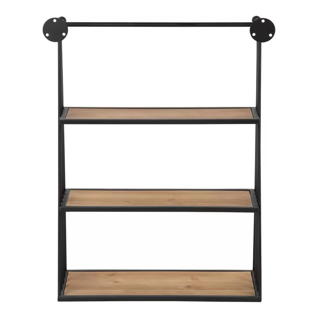 Kate and Laurel Rustic Brown/Black 23.25-in L x 8-in D Metal Tiered Shelf (3 Shelves) - Image 5