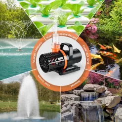 JEREPET 3400GPH Pond Pump with barrier bag, 22ft Max lift Submersible Water pump ,for waterfall,Koi pond fountains and statuary