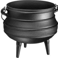Bruntmor | Cast Iron Pre-Seasoned Potjie African Pot With Lid 10 Quarts Size