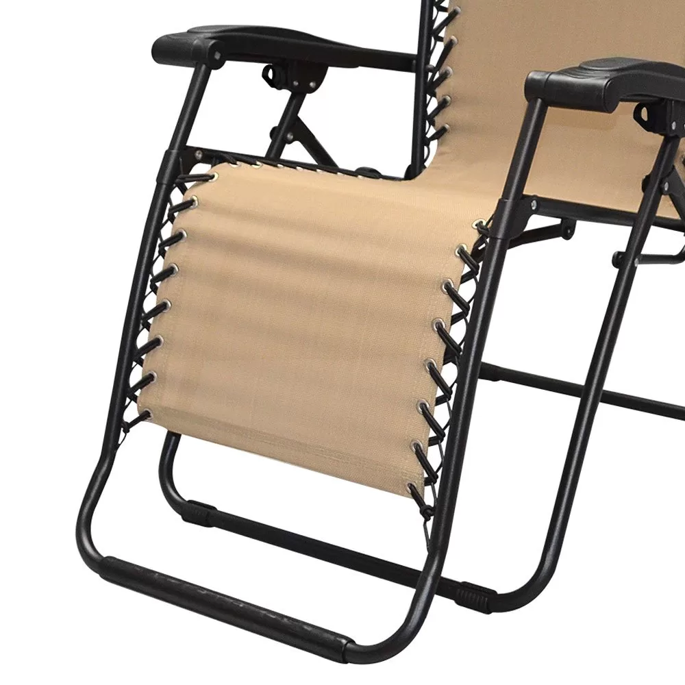Caravan Global 2 Pack Steel Zero-Gravity Chair - Beige