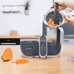 Babymoov Duo Meal Station | 6 in 1 Food Processor With Steam Cooker, Multi-Speed Blender, Baby Purees, Warmer, Defroster, Sterilizer, Grey