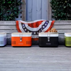 Everdure CUBE Charcoal Grill with Cool Touch Handles, Storage Container & Bamboo Serving Board