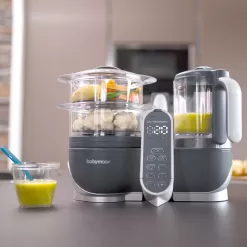 Babymoov Duo Meal Station | 6 in 1 Food Processor With Steam Cooker, Multi-Speed Blender, Baby Purees, Warmer, Defroster, Sterilizer, Grey