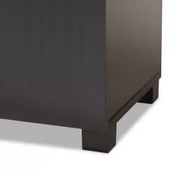 Baxton Studio 2 Door Entryway Shoe Storage Cabinet with Open Shelves.