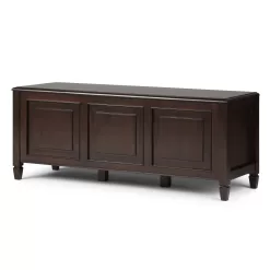 Brooklyn + Max Somerset Solid Wood 51 inch Wide Traditional Storage Bench Trunk in Dark Chestnut Brown