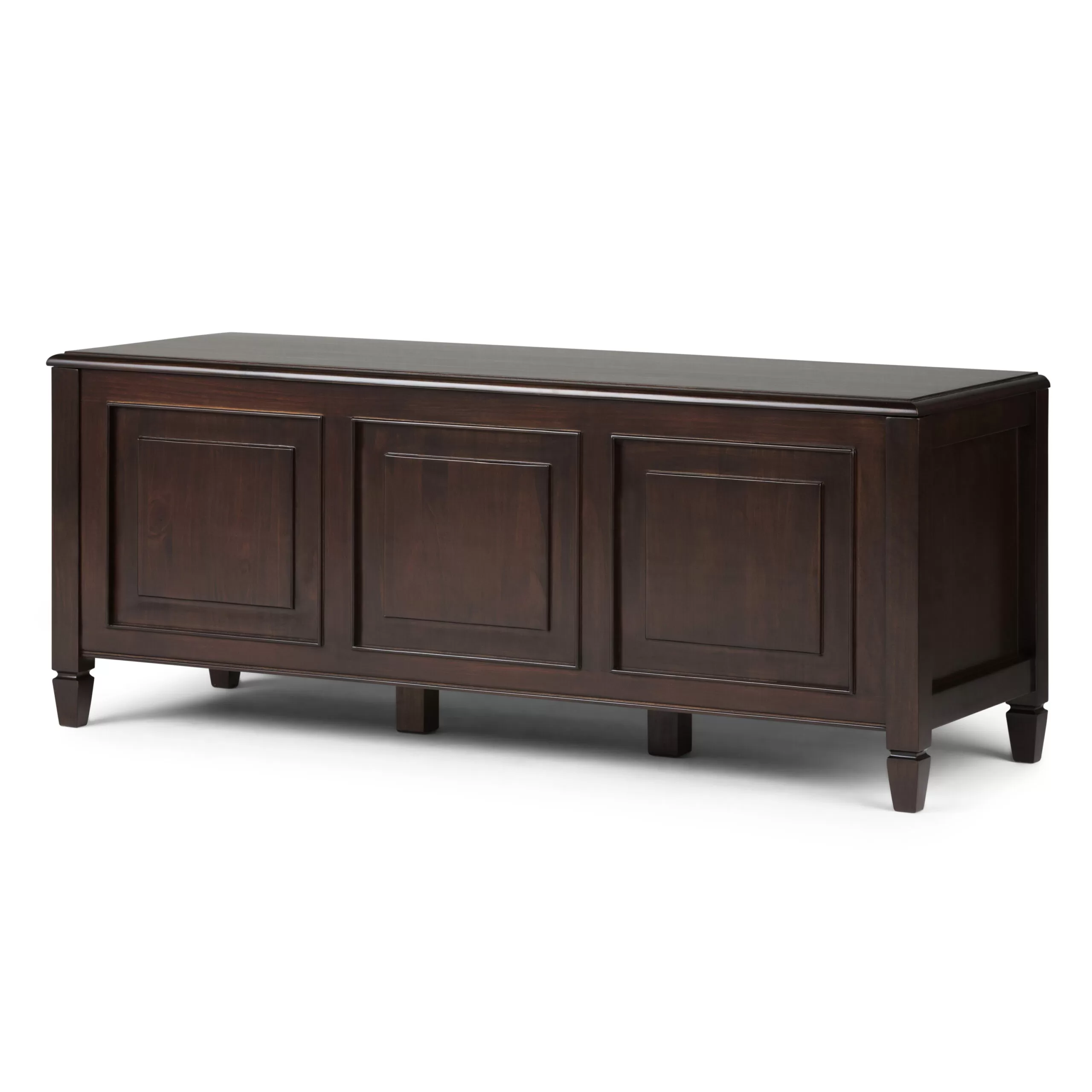 Brooklyn + Max Somerset Solid Wood 51 inch Wide Traditional Storage Bench Trunk in Dark Chestnut Brown