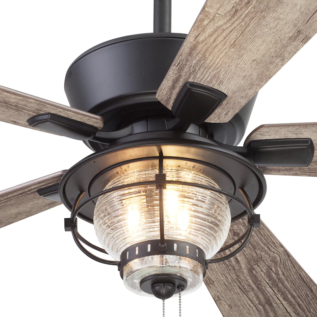 Harbor Breeze Merrimack II 52-in Bronze LED Indoor/Outdoor Downrod or Flush Mount Ceiling Fan with Light (5-Blade) - Image 6