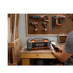 RIDGID R84087 18V Hybrid Jobsite Radio with Bluetooth Wireless Technology (Tool Only)
