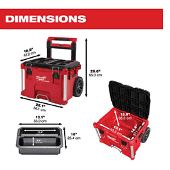 Milwaukee 48-22-8426-8443 PACKOUT 22 in. Rolling Tool Box and 22 in. 3-Drawer