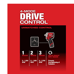 Milwaukee 2555-22 M12 FUEL 12V Lithium-Ion Brushless Cordless Stubby 1/2 in. Impact Wrench Kit with One 4.0 and One 2.0Ah Batteries