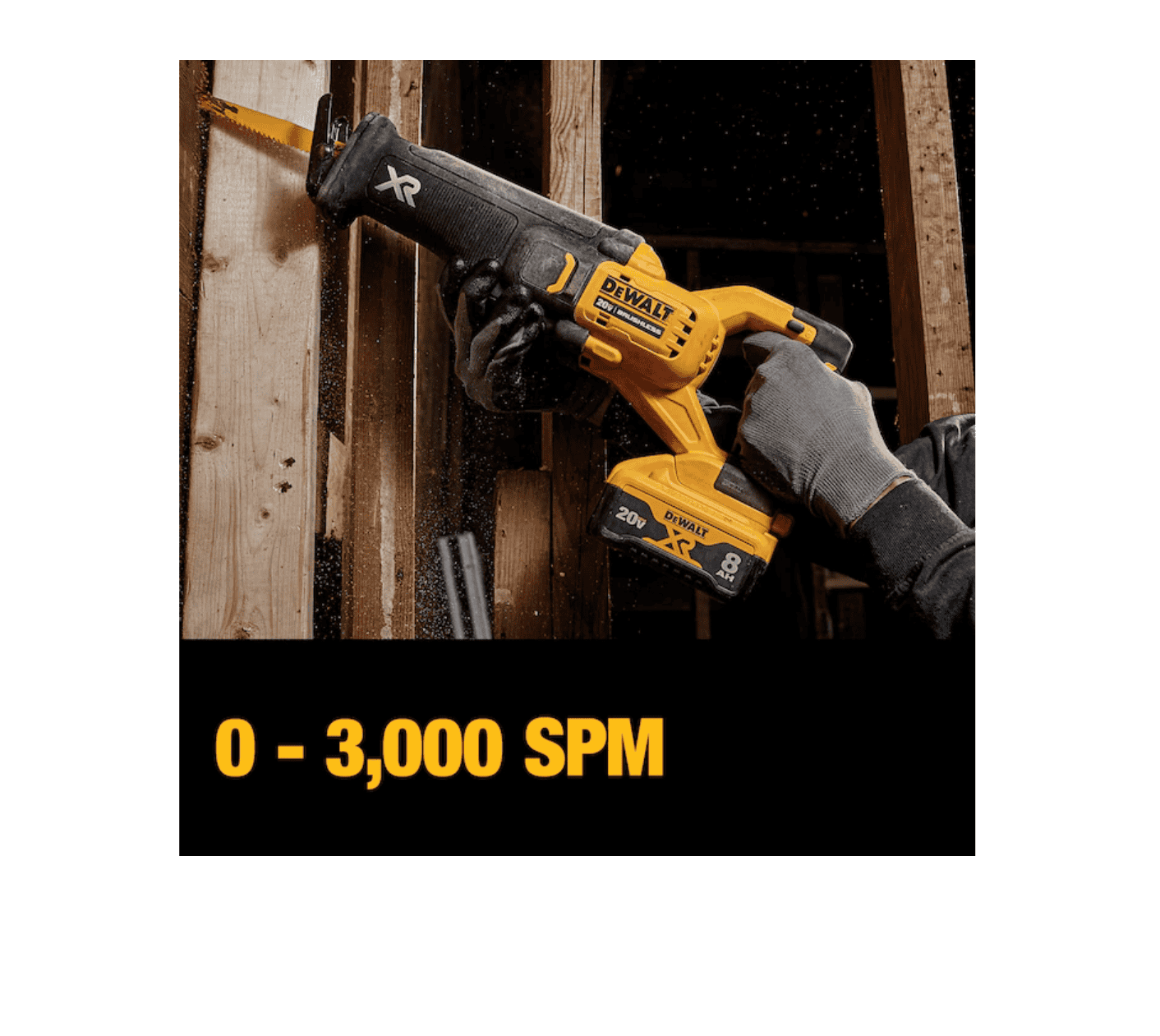 DEWALT Reciprocating Saw DCS368W1 XR POWER DETECT 20-volt Max Variable Speed Brushless Cordless (Charger Included and Battery Included) - Image 7