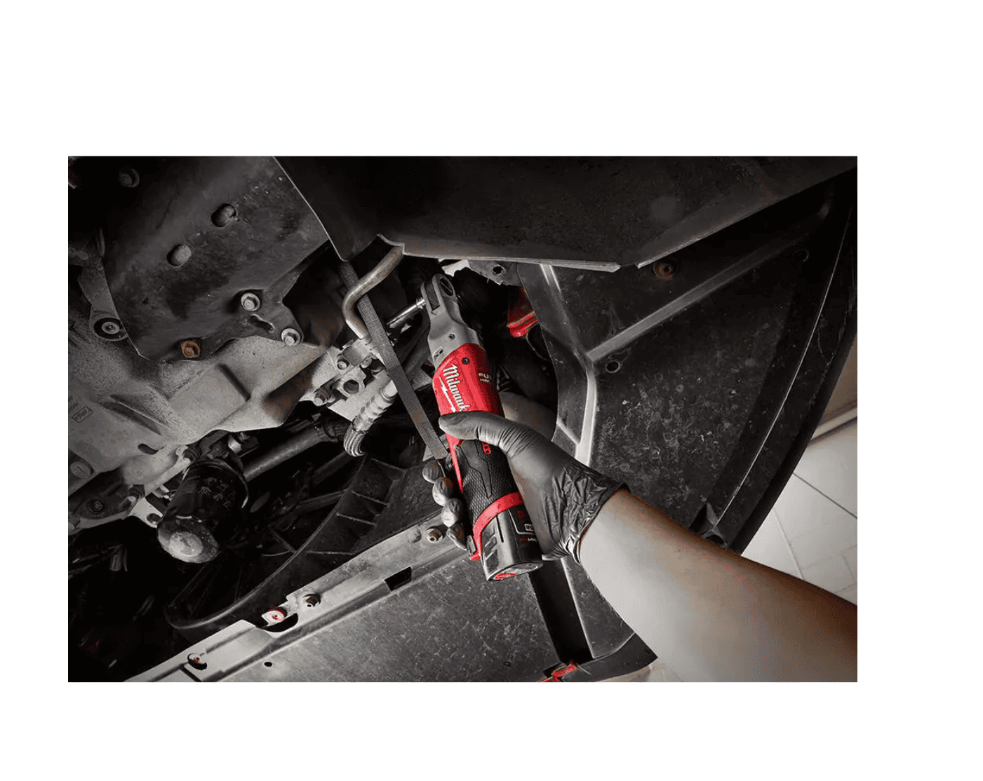 Milwaukee 2554-20-2557-20-48-11-2412 M12 FUEL 12V Lithium-Ion Brushless Cordless Stubby 3/8 in. Impact Wrench & 3/8 in. Ratchet with two 3.0 Ah Batteries