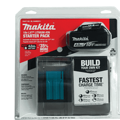 Makita BL1840BDC1 18-Volt LXT Lithium-Ion High Capacity Battery Pack 4.0Ah with Fuel Gauge and Charger Starter Kit