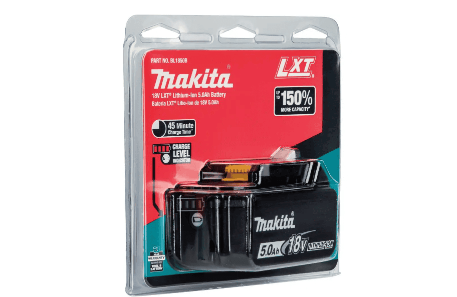 Makita BL1850B 18-Volt LXT Lithium-Ion High Capacity Battery Pack 5.0Ah with Fuel Gauge