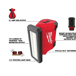 Milwaukee 2554-20-2367-20 M12 FUEL 12V Lithium-Ion Brushless Cordless Stubby 3/8 in. Impact Wrench with M12 Rover Flood Light