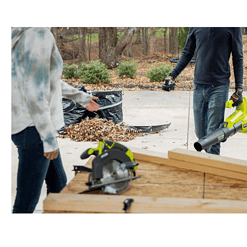 RYOBI P2520-BLW ONE+ HP 18V Brushless 10 in. Cordless Battery Chainsaw and 110 MPH 350 CFM Leaf Blower with 4.0 Ah Battery and Charger