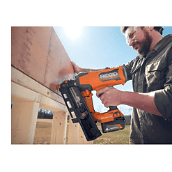 RIDGID R09894B-AC8400802P 18V Lithium-Ion Brushless Cordless 21° 3-1/2 in. Framing Nailer with 18V Compact Lithium-Ion 2.0 Ah Battery 2-Pack