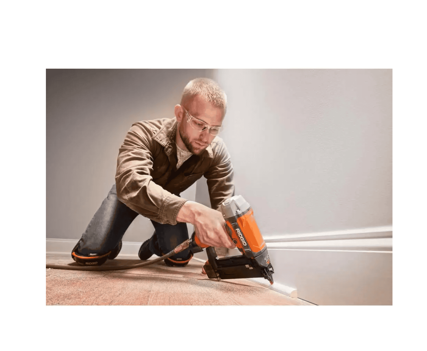 RIDGID R69601FKN 6 Gal. Electric Pancake Air Compressor and Pneumatic 18-Gauge 2-1/8 in. Brad Nailer