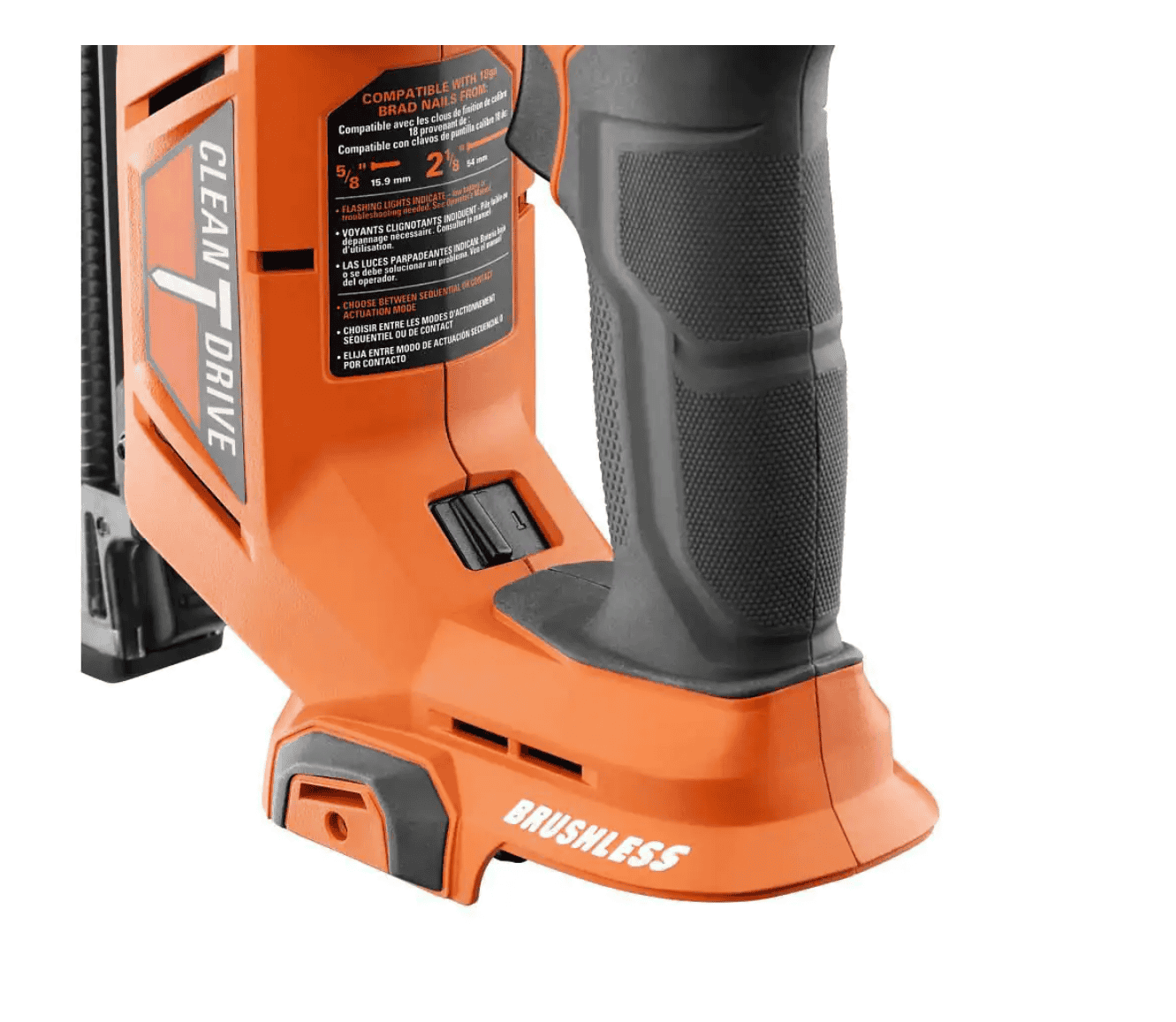 RIDGID 18V Cordless Brad Nailer with 2.0 Ah Battery and Charger