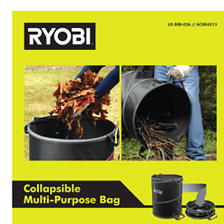 RYOBI RY40451-LB 40V Vac Attack Cordless Leaf Vacuum/Mulcher and Lawn and Leaf Bag with 5.0 Ah Battery and Charger