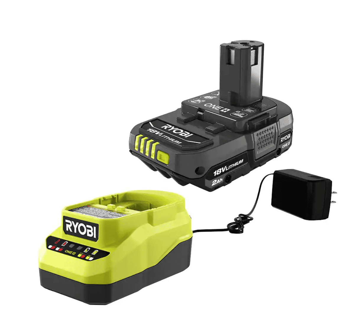 RYOBI P330-PSK005 ONE+ 18V Cordless AirStrike 15-Gauge Angled Finish Nailer and 2.0 Ah Compact Battery and Charger Starter Kit