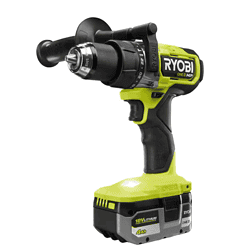 RYOBI PBLHM101K ONE+ HP 18V Brushless Cordless 1/2 in. Hammer Drill Kit with (1) 4.0 Ah High Performance Battery, Charger, and Tool Bag