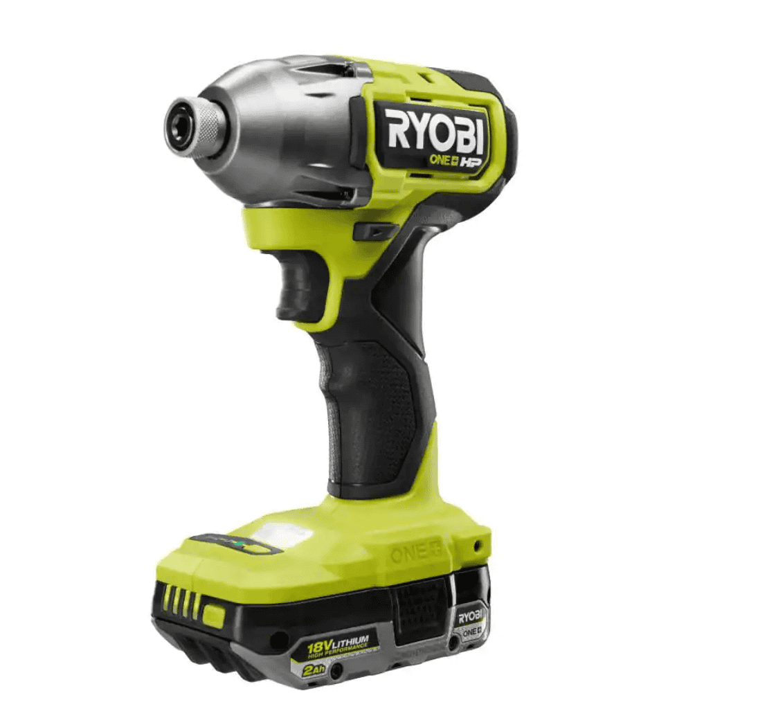 RYOBI PBLID02K ONE+ HP 18V Brushless Cordless 1/4 in. 4-Mode Impact Driver Kit w/(2) 2.0 Ah HIGH PERFORMANCE Battery, Charger, Bag