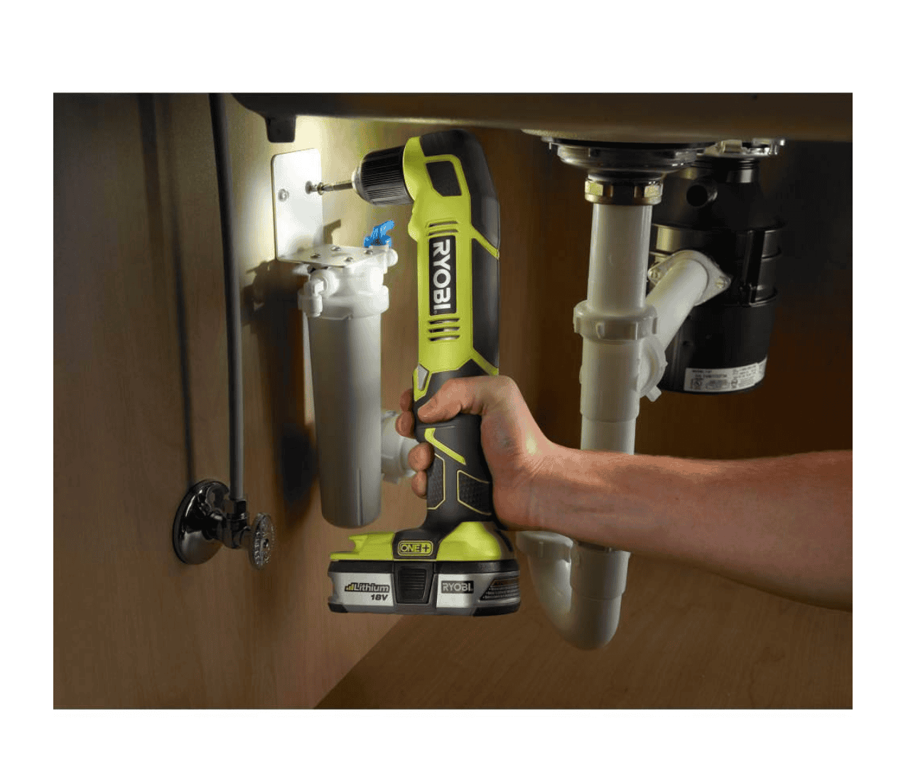 RYOBI P241-PSK005 ONE+ 18V Cordless 3/8 in. Right Angle Drill with 2.0 Ah Battery and Charger