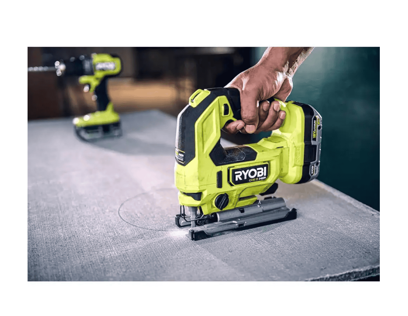 RYOBI Jig Saw PBLJS01K1 ONE+ HP 18V Brushless Cordless with 2.0 Ah HIGH PERFORMANCE Battery and Charger