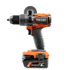 RIDGID R86115K 18V Brushless Cordless 1/2 in. Hammer Drill/Driver Kit with 4.0 Ah MAX Output Battery, 18V Charger, and Tool Bag