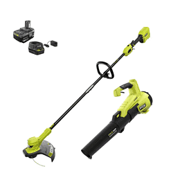 RYOBI P20121VNM ONE+ HP 18V Brushless Cordless Battery String Trimmer and Leaf Blower Combo Kit with 4.0 Ah Battery and Charger