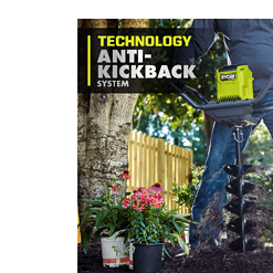 RYOBI RY40710VNM 40V HP Brushless Cordless Earth Auger with 8 in. Bit with 4.0 Ah Battery and Charger