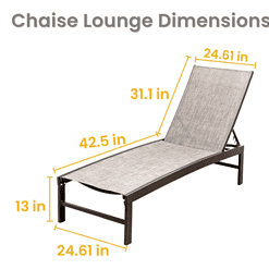 Crestlive Products 2-Piece Aluminum Adjustable Outdoor Chaise Lounge in Beige