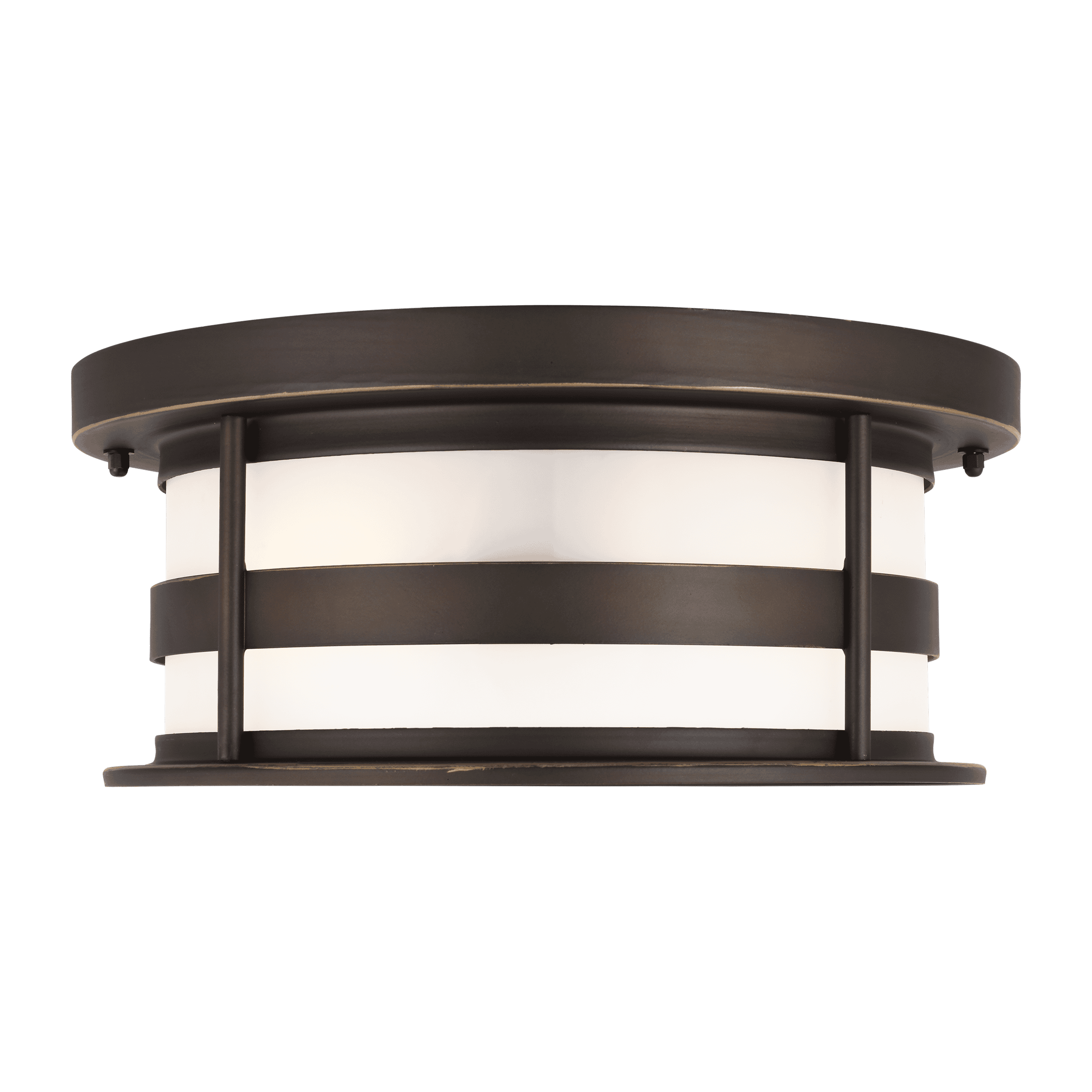 Sea Gull Lighting 7890902-71 Wilburn 13-in W Antique Bronze Outdoor Flush Mount Light - Image 2