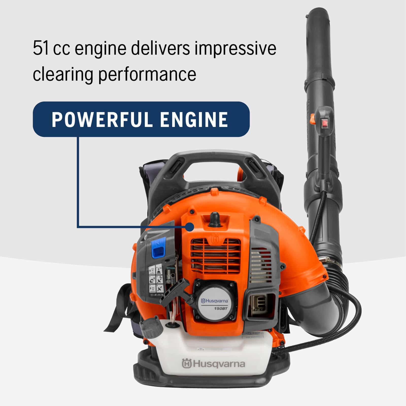 Husqvarna 150BT 51-cc 2-cycle 270-MPH 765-CFM Gas Backpack Leaf Blower - Image 6
