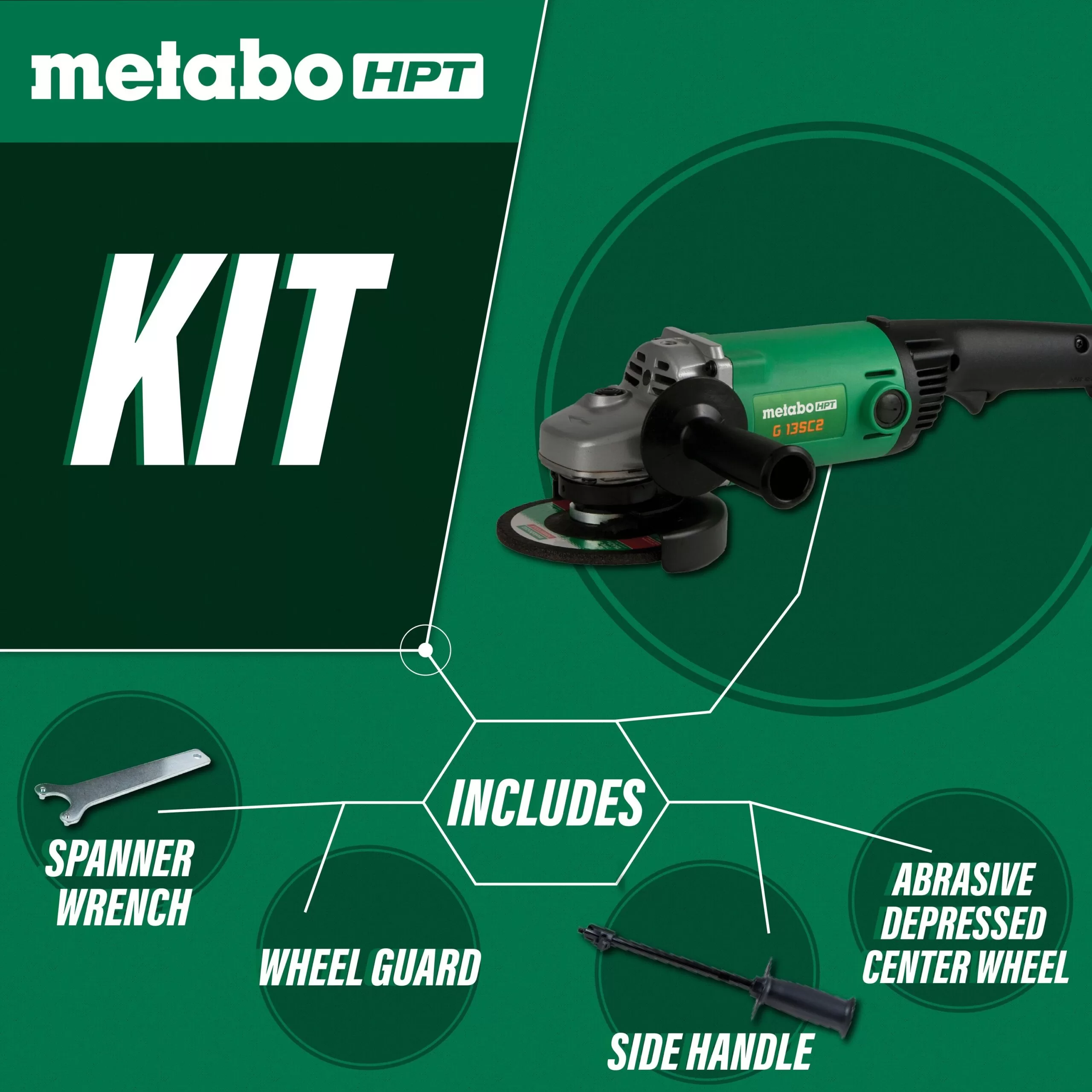 Metabo HPT 5-in Trigger Switch Corded Angle Grinder - Image 3